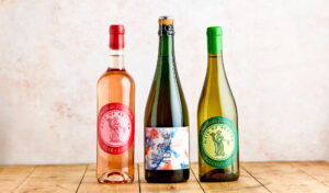 Our sparkling rosé, still rosé and Bacchus white wine from Durslade Vineyard. 
